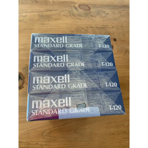 Maxell 6 Hour T-120 4 Pack Blank Standard Grade VHS Tapes Factory Sealed - Picture 6 of 7